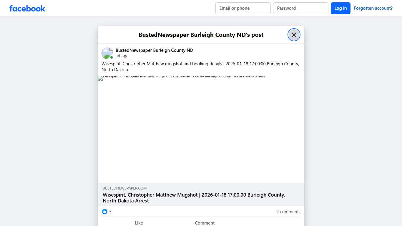 Wisespirit,... - BustedNewspaper Burleigh County ND | Facebook