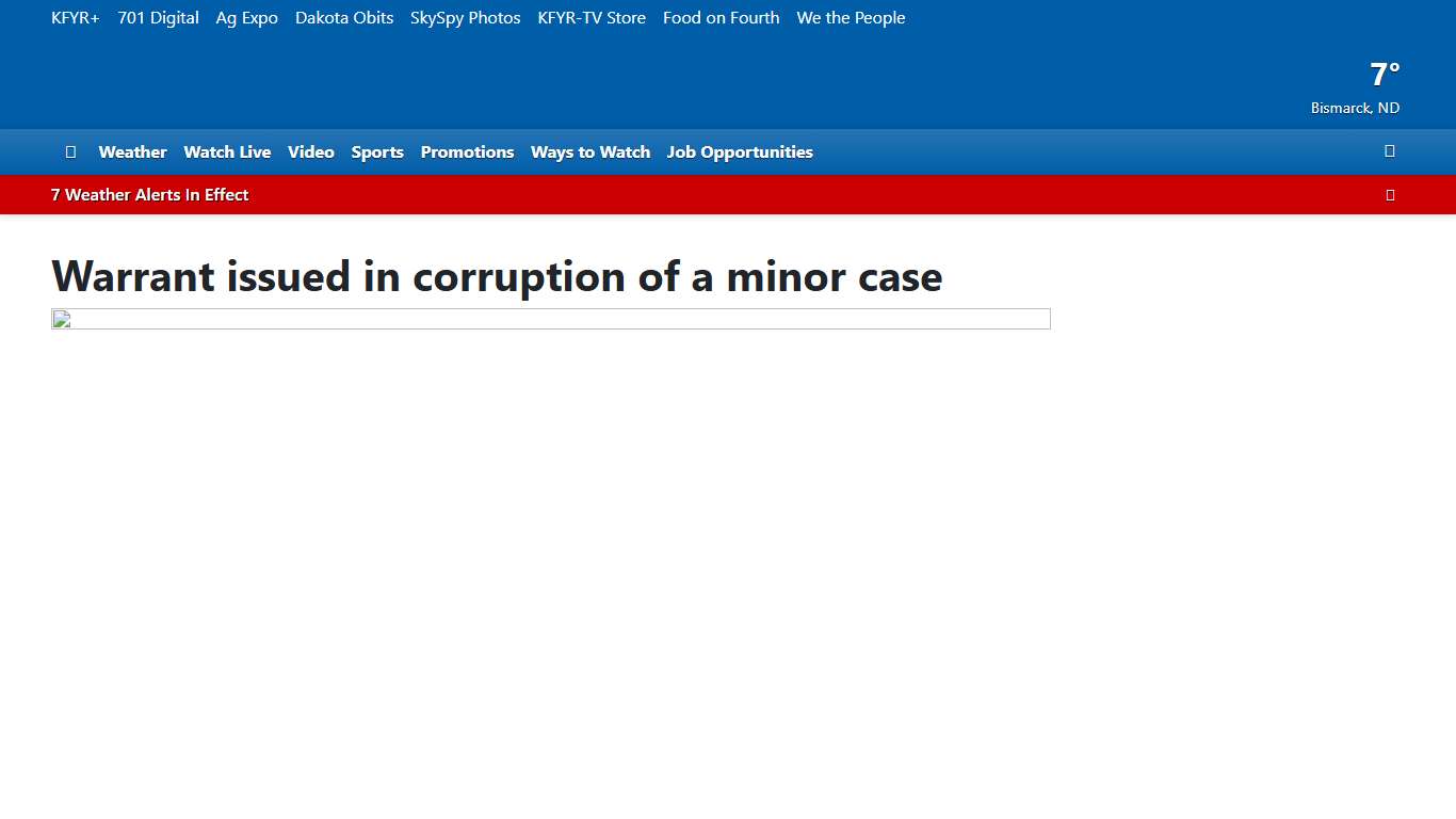 Warrant issued in corruption of a minor case