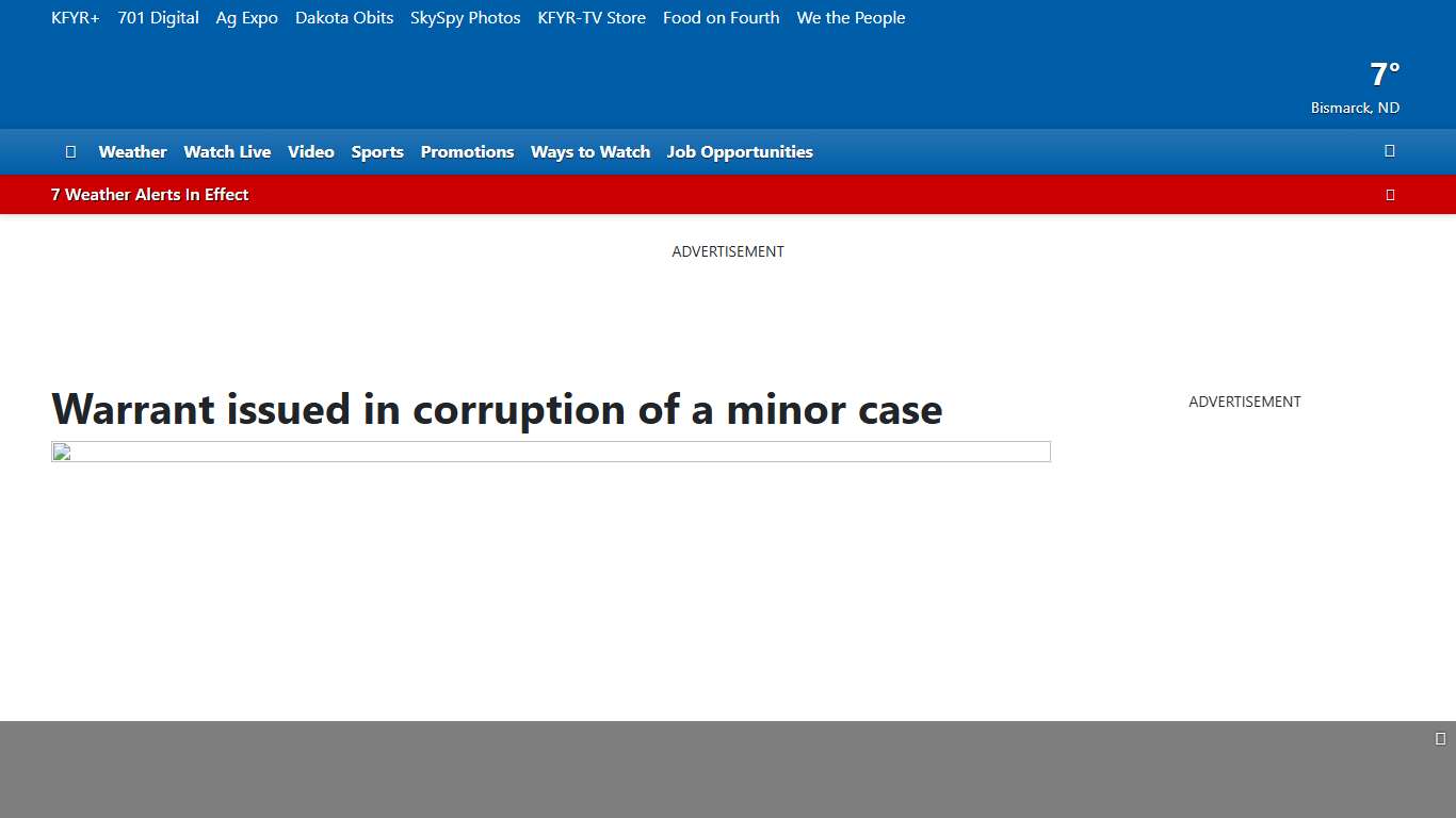 Warrant issued in corruption of a minor case